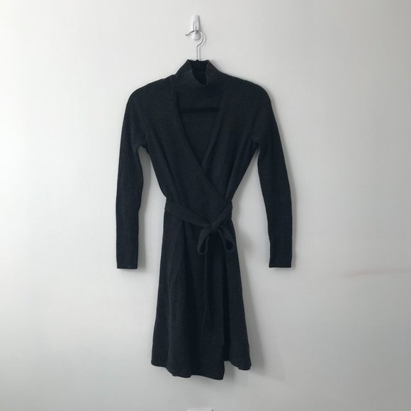 Diane Von Furstenberg Charcoal Wrap Dress - Picture 2 of 8